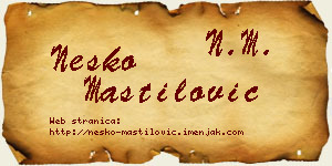 Neško Mastilović vizit kartica